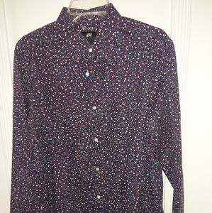 HM mens mini floral long-sleeved